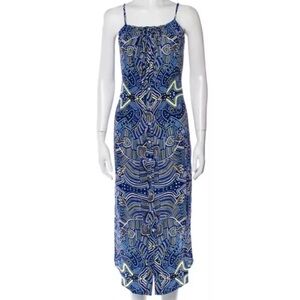 Mara Hoffman Sz M Ikat / Tribal Blue & White Maxi Dress
